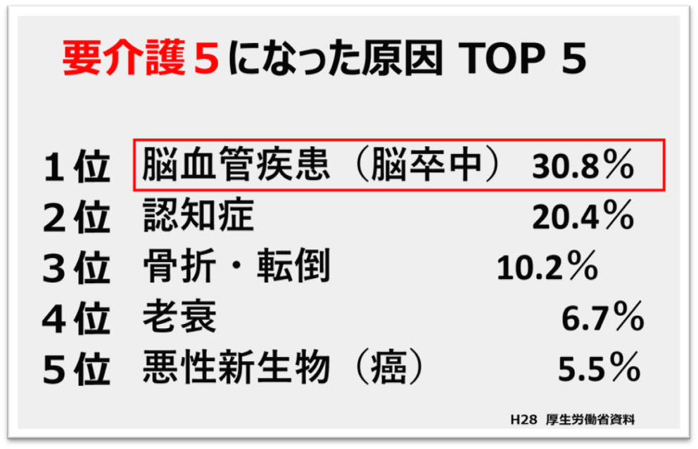 要介護5（寝たきり）になった原因 TOP5